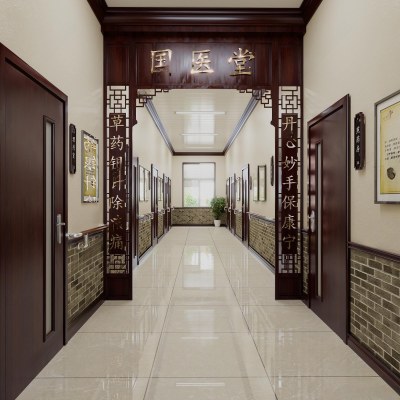 中式医馆3D模型下载